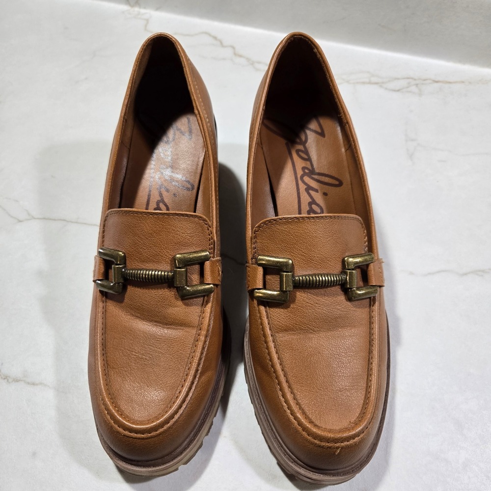 Zodiac Lug Sole Horsebit Loafer Cognac Brown Dark Academia Preppy Size 10
